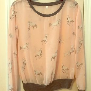 Sheer horse blouse